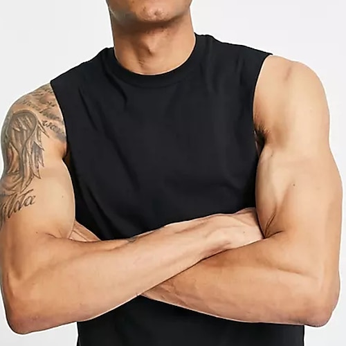 

Herre Tanktop Vest Top Underskorte Vanlig Rund hals atletiktøj Ferierejse Uden ærmer Tøj Mode Gade Klassisk Stil