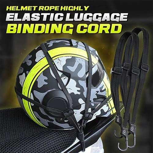 

Cuerda para casco de motocicleta, cordón de sujeción de equipaje altamente elástico, cuerdas elásticas con 2 ganchos para bicicleta, motocicleta, negro