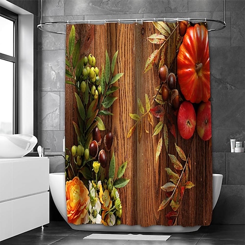 

Cortina de ducha con ganchos, diseño de frutas, tela de arte abstracto, decoración del hogar, baño, cortina de ducha impermeable con gancho, lujosa y moderna