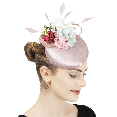 

Fascinators Sinamay Wedding Tea Party Kentucky Derby Horse Race Ladies Day Fashion Vintage Elegant With Floral Headpiece Headwear