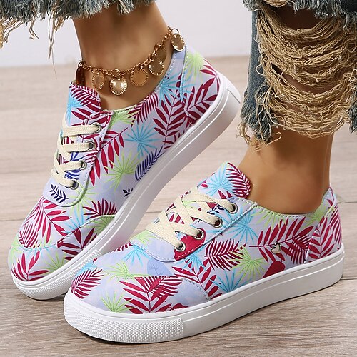 

Per donna Scarpe da ginnastica Scarpe da papà Esterno Piatto Punta tonda Collegiale Corsa Poliestere Con lacci intrecciali Rosa Chiaro Viola chiaro Azzurro chiaro