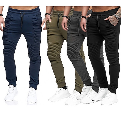 

pantaloni della tuta da jogging da uomo casual pantaloni sportivi da palestra con coulisse solida alla moda pantaloni slim a vita media attillati verde militare