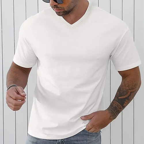 

Per uomo maglietta T-shirt Liscio A V Strada Da mare Maniche corte Abbigliamento 100% cotone Originale Essenziale Contemporaneo moderno