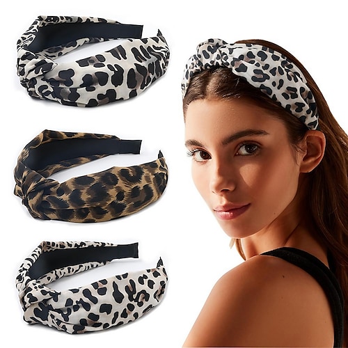 

Print Headband for Women Girls Wide Knotted Bow Headbands Leopard Print Headband Cheetah Hairband Hair Accessories Head Band Wrap