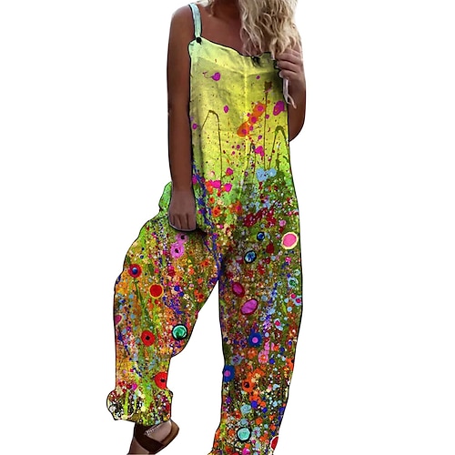 

Mujer En general Estampado Floral Escote Cuadrado Ropa de calle Diario Vacaciones Holgado Sin Mangas Amarillo Azul Piscina Morado S M L Verano