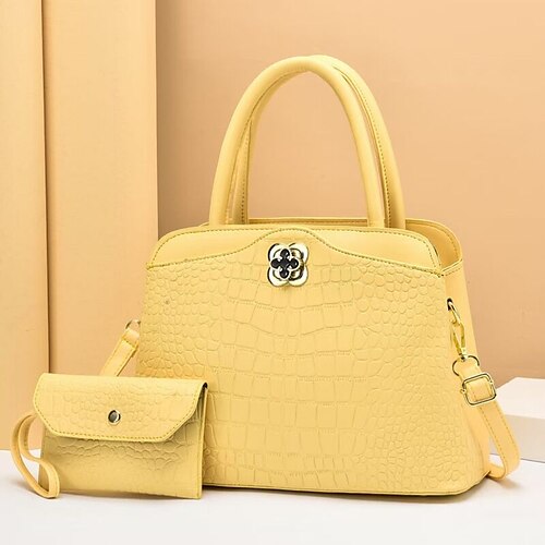 

Per donna Insieme della borsa Borsa per pannolini pelle sintetica Shopping Giornaliero Bottoni Decorazioni in rilievo Massima capacità Giallo ocra Giallo Rosa