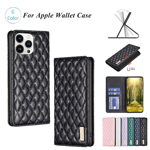 

teléfono Funda Para Apple Tarjetas billetera iPhone 14 Pro Max 14 Plus 13 12 11 Pro Max X XR XS Dar la vuelta Cartera Protector de cuerpo completo Color sólido TPU Cuero de PU