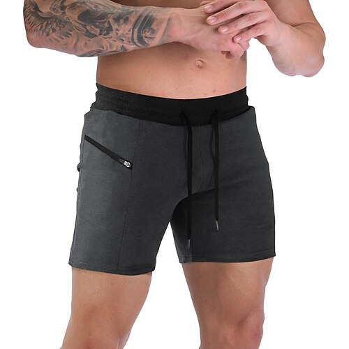 

yogashorts for menn 5-tommers hurtigtørrende yoga-shorts med glidelåslomme med snøring stretchy slank shorts