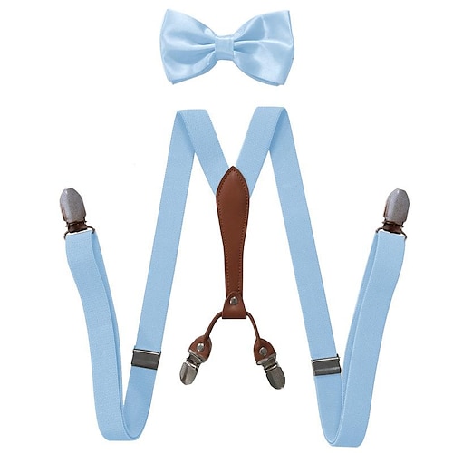 Bow Tie and Suspenders Set - Periwinkle