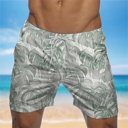 

Per uomo Boxer da surf Pantaloncini da mare Boxer da mare Pantaloncini estivi Pantaloncini da spiaggia A cordoncino con fodera in rete Vita elastica A foglia Stampe astratte Asciugatura rapida Breve