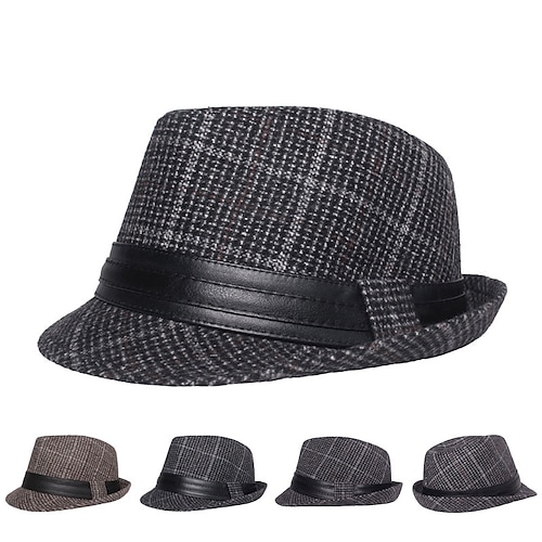 

Per uomo Cappello Fedora Cappello Panama Blu marino scuro Caffè Policotone Streetwear Moda La moda degli anni '20 Esterno Giornaliero Per uscire Liscio Caldo