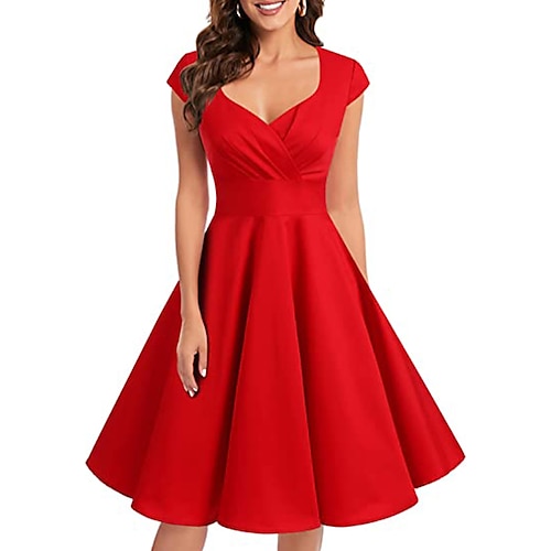 

Audrey Hepburn Retro Vintage 1950s Swing Dress Flare Dress Women's Costume Vintage Cosplay Casual Daily Dress Masquerade