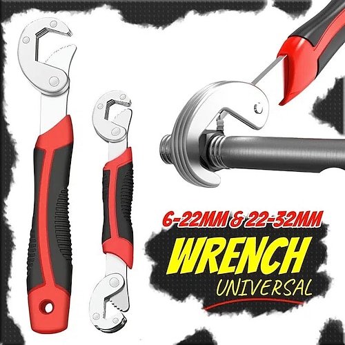 

1pc Universal Wrench, 6mm-32mm, WoodWorking Universal Spanner, Stainless Steel Non-slip Multifunctional Spanner, Multi-Size Adjustable Tools
