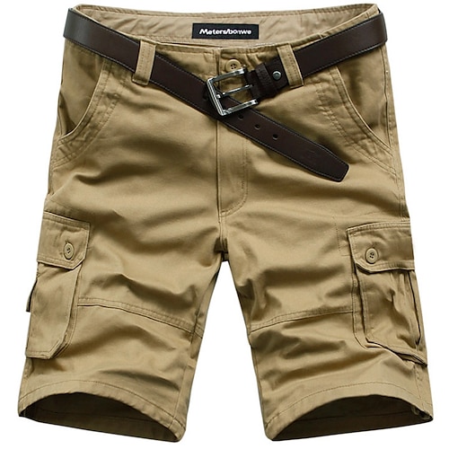 

Herren Cargo Shorts Kurze Hosen Shorts Kurze Hosen 6 Tasche Glatt Komfort Outdoor Täglich Ausgehen 100% Baumwolle Modisch Strassenmode Schwarz Armeegrün