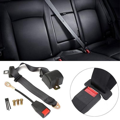 

3 Point Adjustable Automatic Seat Belt Universal Buckle Clip Retainer Protect Passengers with Cam Lock