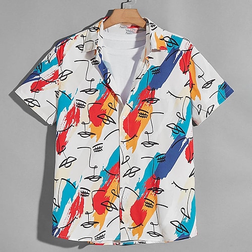 

Per uomo Camicia Camicia hawaiana Camicia con bottoni Camicia estiva Maglietta informale Bianco Rosa Viola Arancione Verde Maniche corte Curva Stampe astratte Collo ripiegabile Esterno Per uscire