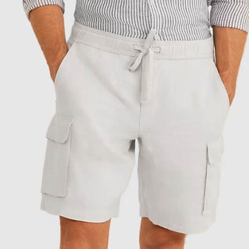 

Herren Shorts Kurze Hosen Leinenshorts Kurze Hosen Sommer-Shorts Strandshorts Kurze Hosen Kordelzug Elastische Taille Glatt Komfort Atmungsaktiv Outdoor Täglich Ausgehen Leinen / Baumwoll Mischung