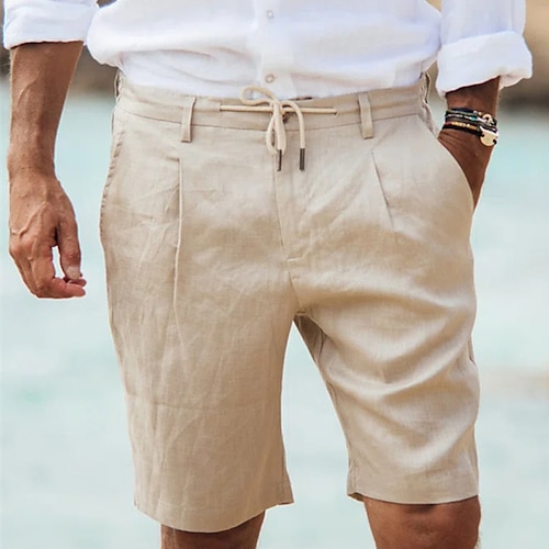 

Herren Shorts Kurze Hosen Leinenshorts Kurze Hosen Sommer-Shorts Strandshorts Kurze Hosen Kordelzug Glatt Atmungsaktiv Weich Kurz Casual Täglich Festtage Leinen / Baumwoll Mischung Modisch