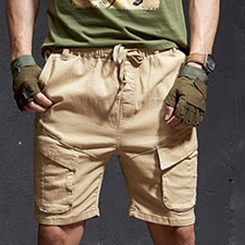 

Per uomo Pantaloncini modello cargo Pantaloncini A cordoncino Vita elastica Multi tasca Liscio Comfort Indossabile Lunghezza del ginocchio Informale Giornaliero Per eventi Essenziale Sportivo Verde