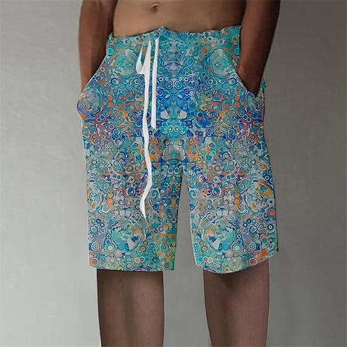 

Homens Calção Shorts de verão Shorts de praia Shorts largos Com Cordão Cintura elástica Impressão 3D Gráfico Respirável Macio Curto Casual Diário Feriado Roupa de rua Designer Azul Laranja