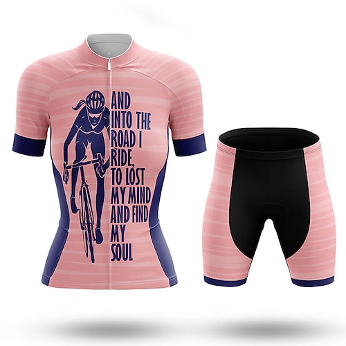 

21Grams Per donna Maglia con pantaloncini da ciclismo Manica corta Ciclismo da montagna Cicismo su strada Rosa Pop art Bicicletta Traspirazione umidità Asciugatura rapida Elastene Gli sport Pop art