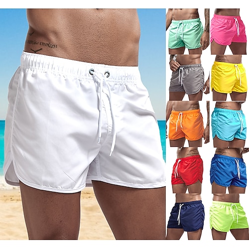 

Men's Swim Trunks Swim Shorts Lightweight Quick Dry Board Shorts Bathing Suit Drawstring Swimming Surfing Beach Water Sports Solid Colored Summer