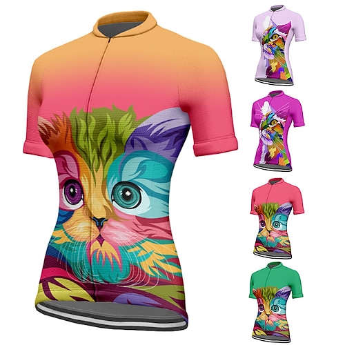 

21Grams Mulheres Camisa para Ciclismo Manga Curta Moto Blusas com 3 bolsos traseiros Ciclismo de Montanha Ciclismo de Estrada Respirável Pavio Humido Secagem Rápida Tiras Refletoras Rosa escuro Rosa