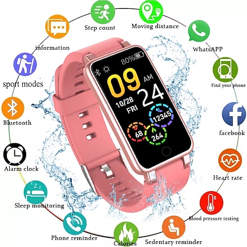 

C2plus Montre intelligente 1.2 pouce Smartwatch Montre Connectée Bluetooth Podomètre Rappel d'Appel Rappel sédentaire Compatible avec Android iOS Femme Hommes Imperméable Mode Mains-Libres Rappel de