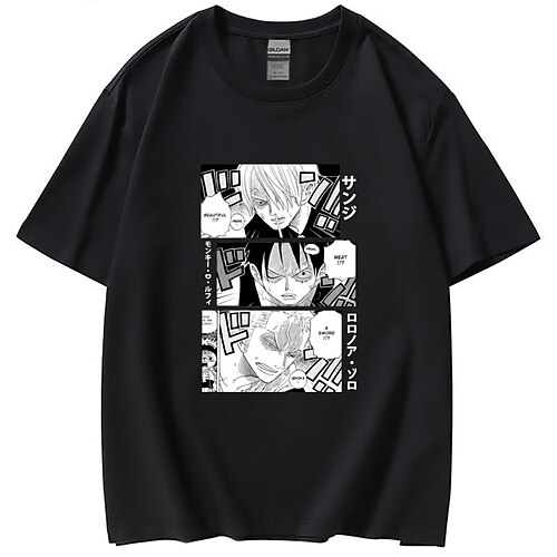 

One Piece Monkey D Luffy Roronoa Zoro T-Shirt Estampado Clásico Estilo callejero Camiseta Para Hombre Mujer Unisexo Adulto Estampado en caliente 100% Poliéster Casual Diario