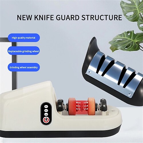 1pc, 3 In 1 USB Electric Knife Sharpener, Powerful Multifunctional, Fast,  And Fully Automatic, Kitchen Knives Sharpening, Electric Knife Sharpener, Ki