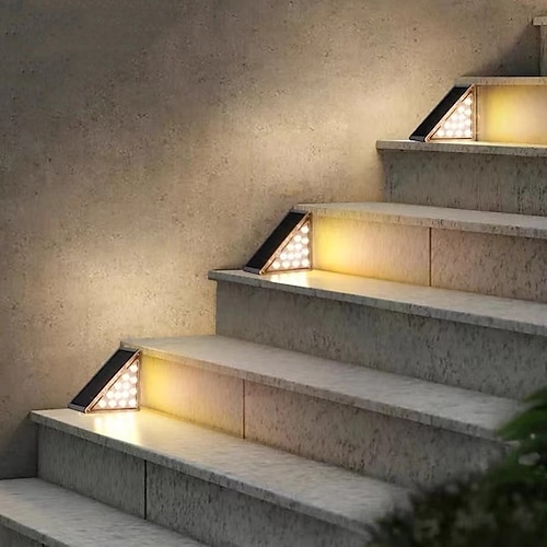 

2 шт. солнечный свет для ступеней наружные лестничные фонари светодиодные линзы дизайн супер яркий ip67 водонепроницаемый противоугонный светильник для лестниц декоративное освещение для садовой