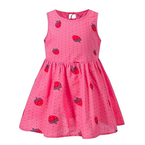 

Bambino (1-4 anni) Da ragazza Vestito A pois Fragola Abito casual Sopra il ginocchio Vestito Esterno Girocollo Senza maniche Attivo Vestito 3-7 anni Primavera Rosa Blu Viola