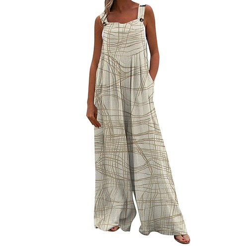 

Damen Jumpsuit Taste Bedruckt Blumen Quadratischer Ausschnitt Strassenmode Brautkleider schlicht Täglich Urlaub Breites Bein Lockere Passform Ärmellos Schwarz Gelb Rosa S M L XL Sommer