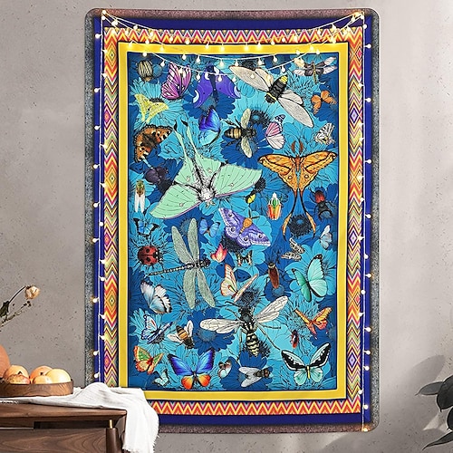 

Butterfly Moth Insect Wall Tapestry Art Decor Flower Vintage Wall Hanging Backdrop Curtain Home Bedroom Living Room Decoration