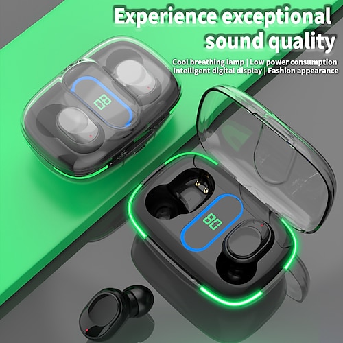 

Y90 bluetooth écouteur sports de plein air sans fil casque 5.3 avec bac de charge affichage de la puissance contrôle tactile casque écouteurs