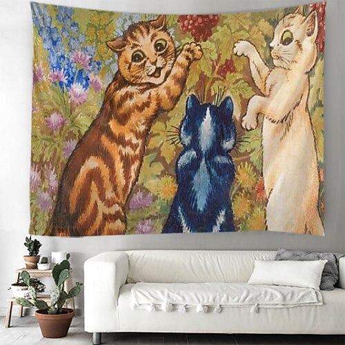 

Tapiz de pared grande de animales, decoración artística de gato, fotografía, telón de fondo, manta, cortina, colgante, hogar, dormitorio, sala de estar, decoración