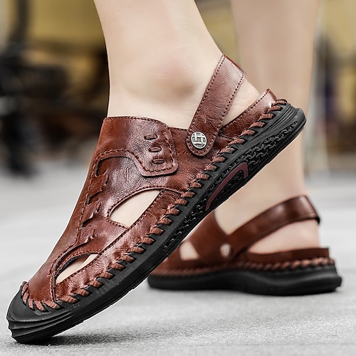 

Herren Unisex Sandalen Brautkleider schlicht Strand Design Outdoor Täglich PU Atmungsaktiv Schwarz Burgund Grau Frühling Sommer