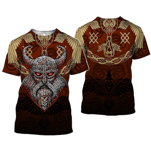 

Vikings Guerriers Manches Ajustées Animé Classique Style de rue Tee-shirt Pour Homme Femme Unisexe Adulte Impression 3D 100 % Polyester Casual Quotidien