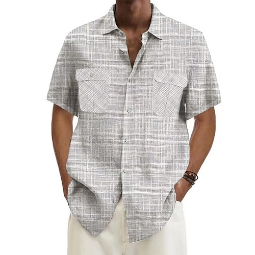 

Hombre Camisa camisa hawaiana Estampados Cuello Vuelto Amarillo Azul Piscina Morado Verde Trébol Gris Exterior Calle Mangas cortas Abotonar Estampado Ropa Tropical Moda Hawaiano Design