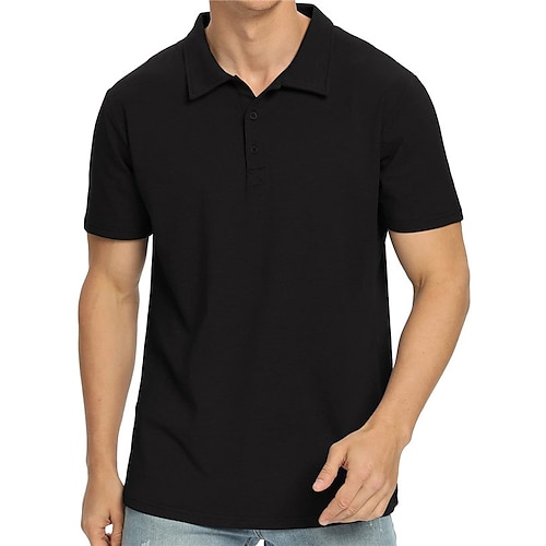 

Per uomo POLO Camicia da golf Golf Esterno Informale Collo a polo Manica corta Streetwear Moda Tinta unica Liscio Pulsante Estate Standard Nero Bianco Blu Blu scuro Grigio POLO