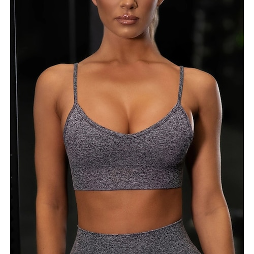 

Per donna Reggiseni sportivi Supporto leggero Imbottitura removibile Senza fili Tinta unica Rosa Blu Elastene Yoga Fitness Allenamento in palestra Buon top Sport Abbigliamento sportivo Traspirante