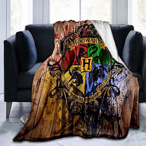 

Coperta di Hogwarts con stampa Grifondoro 3D Biancheria da letto di Harry Potter Coperta di flanella vintage