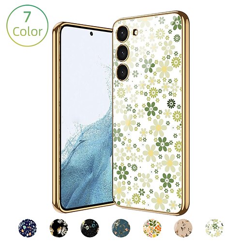 

teléfono Funda Para Samsung galaxia Funda Trasera S23 Ultra Plus Marco Antigolpes Cromado Protector de cuerpo completo Flor TPU ordenador personal