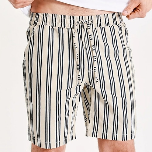 

Herre Shorts Sommer shorts Strandshorts Hængende Shorts Snørelukning Elastisk Talje Grafisk Stribe Åndbart Blød Korte Afslappet Daglig Ferie Gade Stor og høj Hvid Blå Mikroelastisk