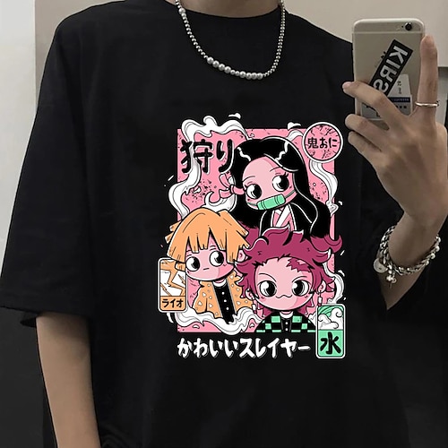 

Dämonentöter: Kimetsu no Yaiba Kamado Nezuko Agatsuma Zenitsu Kamado Tanjiro T-Shirt-Ärmel Bedruckt Klassisch Streetstyle T-shirt Für Herren Damen Unisex Erwachsene Heißprägen 100% Polyester Casual