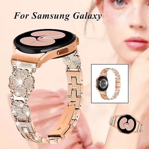 

Cinturino intelligente per Samsung Galaxy Watch 5 Pro 45mm 4 Classic 42mm 46mm 3 41mm Active 2 40mm 44mm Gear Sport S2 Classic Acciaio inossidabile Orologio intelligente Cinghia Da donna Lusso