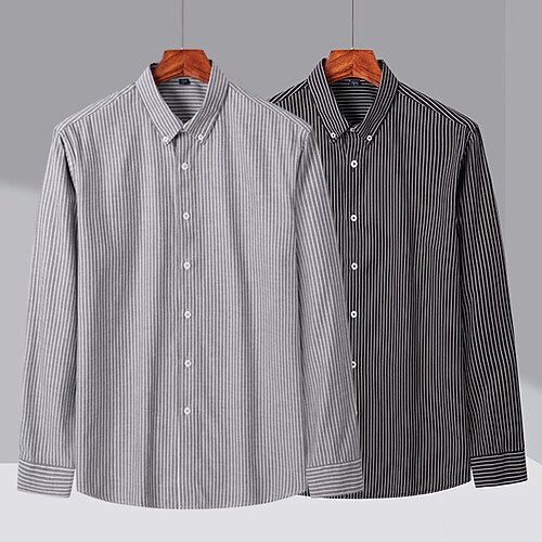 

Per uomo Camicia Camicia con bottoni Maglietta informale Nero Bianco Grigio Manica lunga A strisce Colletto italiano visibile Giornaliero Da mare Abbigliamento Di tendenza Informale Comodo