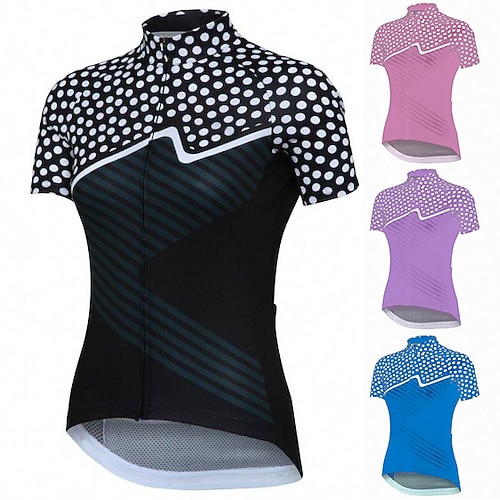 

21Grams Femme Maillot Velo Cyclisme Manche Courte Cyclisme Top avec 3 poches arrière VTT Vélo tout terrain Vélo Route Respirable Evacuation de l'humidité Bandes Réfléchissantes Poche arrière Noir