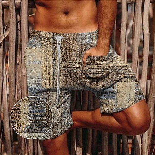 

Per uomo Pantaloncini estivi Pantaloncini da spiaggia Pantaloncini casual Pantaloncini di seersucker Pantaloncini larghi Tasche A cordoncino Vita elastica Stampe astratte Comfort Traspirante Breve