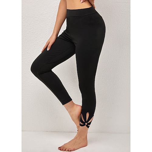 Women's Yoga Leggings Cut Out Tummy Control Butt Lift High Waist Yoga  Fitness Gym Workout Cropped Leggings Black Sports Activewear High  Elasticity Skinny 2023 - $21.99